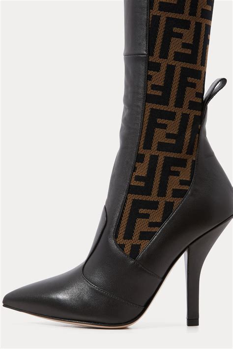 fendi heels suede black|fendi high heel boots.